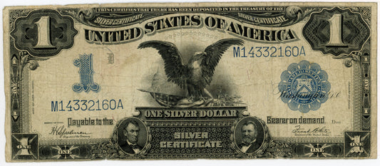 1899 $1 Dollar Bill Silver Certificate Speelman White F-236 M14332160A
