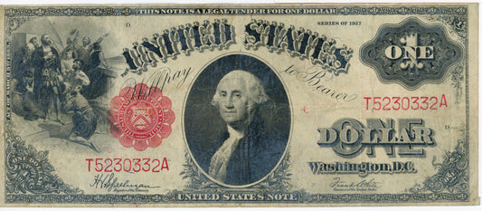 1917 $1 Dollar Bill Legal Tender Note Speelman White F-39 T5230332A