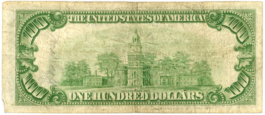 1929 $100 Dollar Bill Federal Reserve Note New York F-1890B B00417743A
