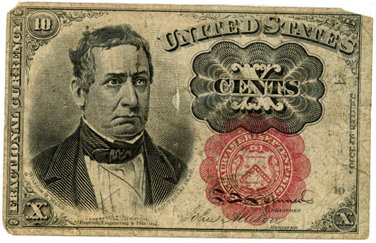 1874 Fifth Issue Fractional 10 Cent Currency Note Red Seal (10-K)
