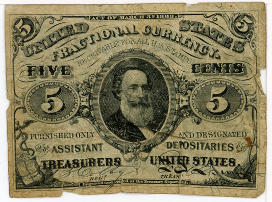 1868 Third Issue Fractional 5 Cent Currency Green Back F-1238