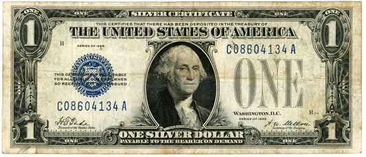 1928 $1 Dollar Bill Silver Certificate F-1600 Tate Mellon C08604134A