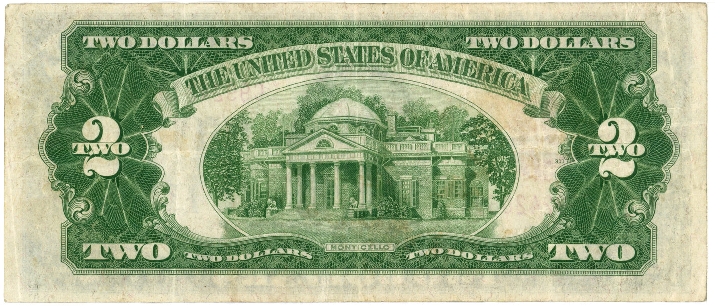 1928 D $2 Dollar Bill Legal Tender F-1505 Julian Morgenthau C99242069A