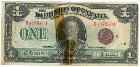 Dominion of Canada 1$ Note 1923 Series  B4879401