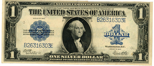 1923 $1 Dollar Bill Silver Certificate F-238 B26316303E