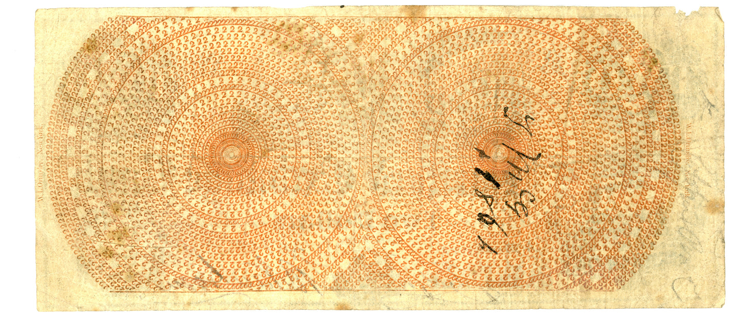 1858 $2 Hartford Indiana Exchange Bank Obsolete Currency 1219 9-17-1958