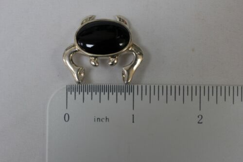 Sterling Silver 925 Bijoux D'Amour JBNI Crab Pendant w/ Black Onyx Stone
