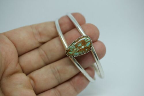 Navajo M. Otero Turquoise Sterling Cuff Bracelet - ~6.5 inch