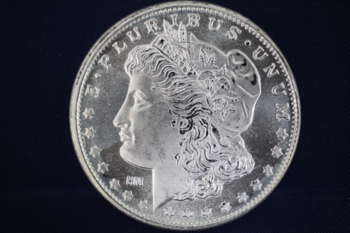 1 oz Highland Mint HM Morgan Dollar Design Silver Round (Large Text)