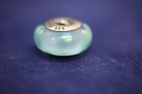 Pandora Murano Teal Polka Dots Sterling Silver 925 Glass Charm ALE - #790605