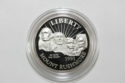 1991 US Mount Rushmore 2 Coin Commemorative Proof Set w/ Box & COA