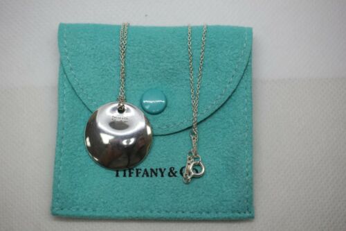 Tiffany & Co. Sterling Silver Elsa Peretti Circle Disk Pendant w/ 16" Necklace