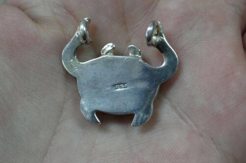 Sterling Silver 925 Bijoux D'Amour JBNI Crab Pendant w/ Black Onyx Stone