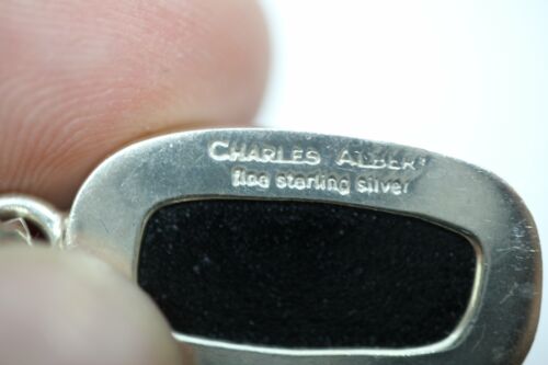 Charles Albert Sterling Silver Dichroic Glass Rectangular Pendant