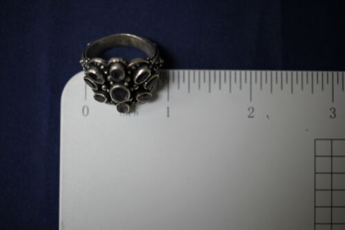 Vintage Sterling Silver Purple Stone Large Face Ring - ATI 925 Indonesia - Sz 6