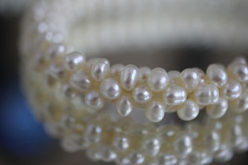 14k Yellow Gold OCP Pearl Beaded Matching Necklace Bracelet & Earrings