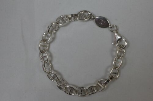 925 Silver Bracelet Design Italy With Central 14x25mm Length 19cm-16.5cm  Rhodium Plated