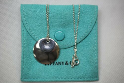 Tiffany & Co. Sterling Silver Elsa Peretti Circle Disk Pendant w/ 16" Necklace