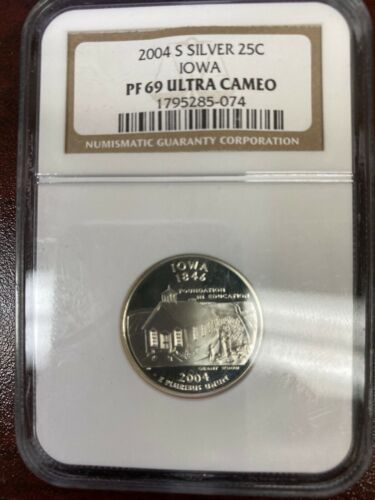 2004-S IOWA SILVER State Quarter 25C • NGC PF69/PR69 UCAM • See Our Store!
