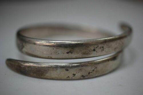 Vintage MMA BMCo Solid 925 Sterling Silver Coiled Spiral Bangle Bracelet