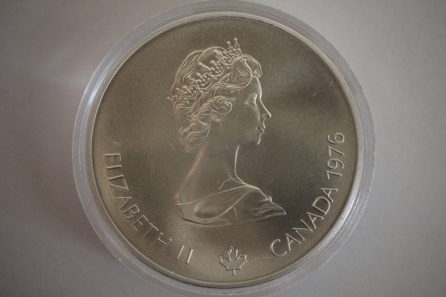 1976 Canada $5 Olympiad Olympic Flame Montreal 925 Silver Coin - In Capsule