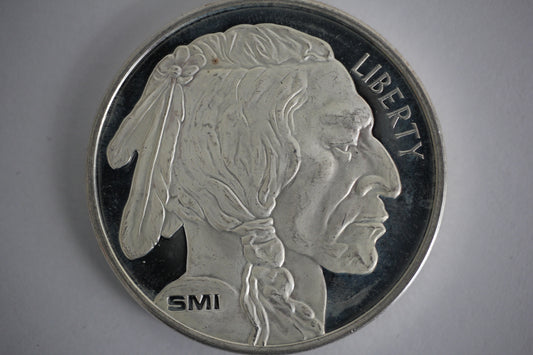 1 oz .999 Fine Silver - Sunshine Minting Buffalo Design SI Mint Mark - Spots/Marks