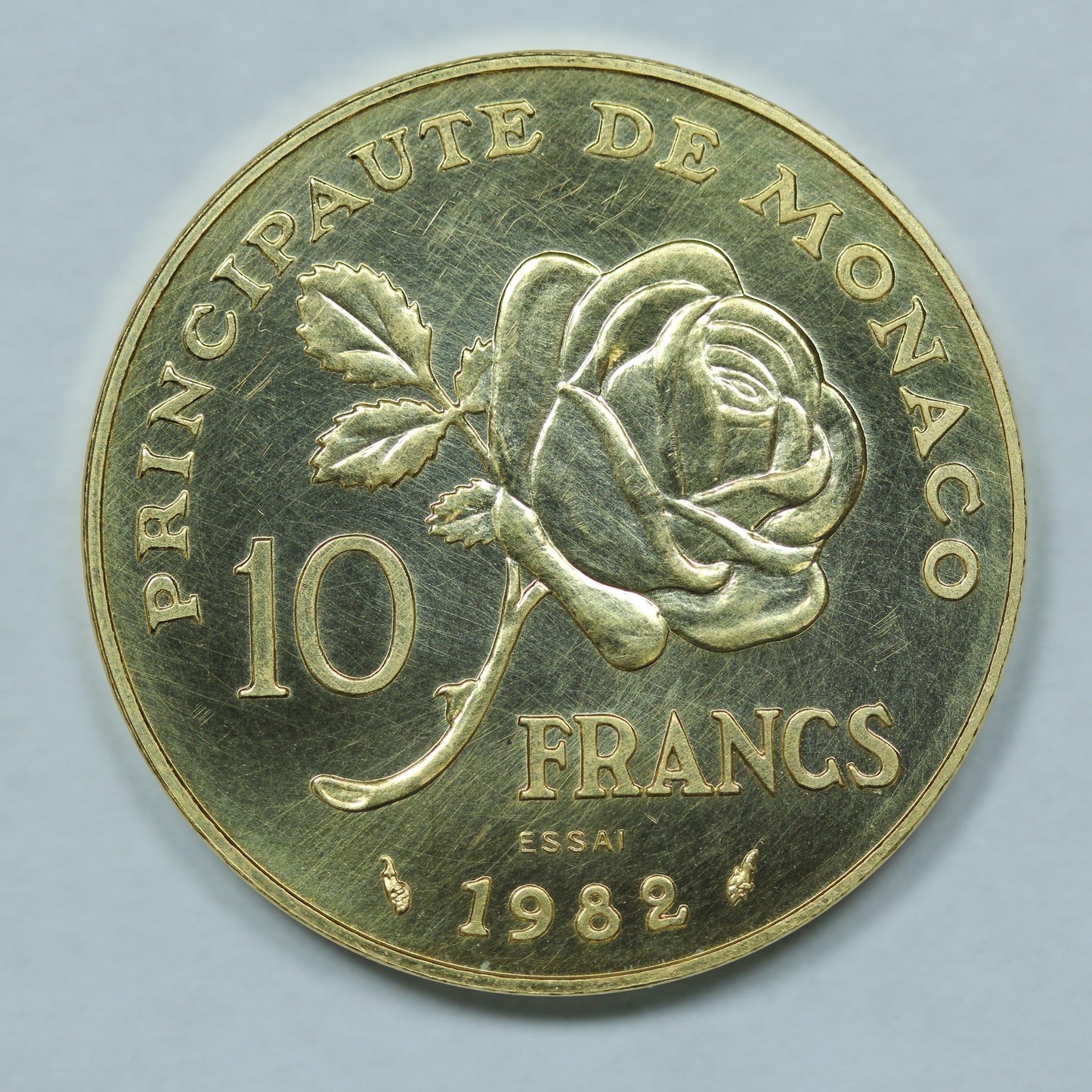 1982 Monaco 10 Francs Essai Gold Grace Kelly