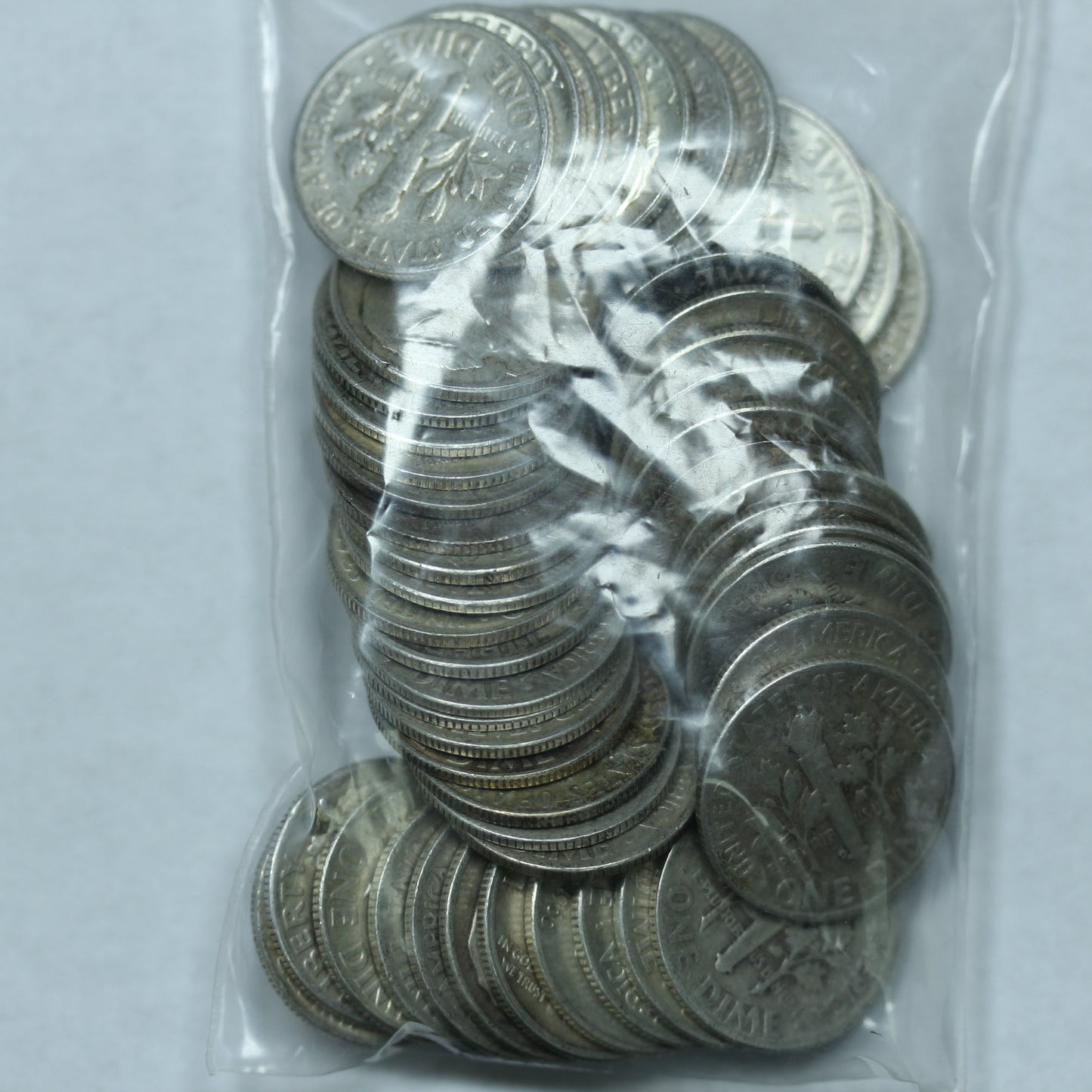 Roll of Silver Roosevelt 90% Silver Dimes 5$ Face Value Avg Circ No Culls
