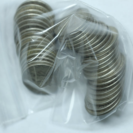 Roll of Silver Washington 90% Silver Quarters 10$ Face Value Avg Circ 98%+