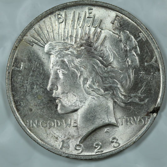 1923 Peace Dollar - Philadelphia - Planchet Crack @ 4:00 Mint Error