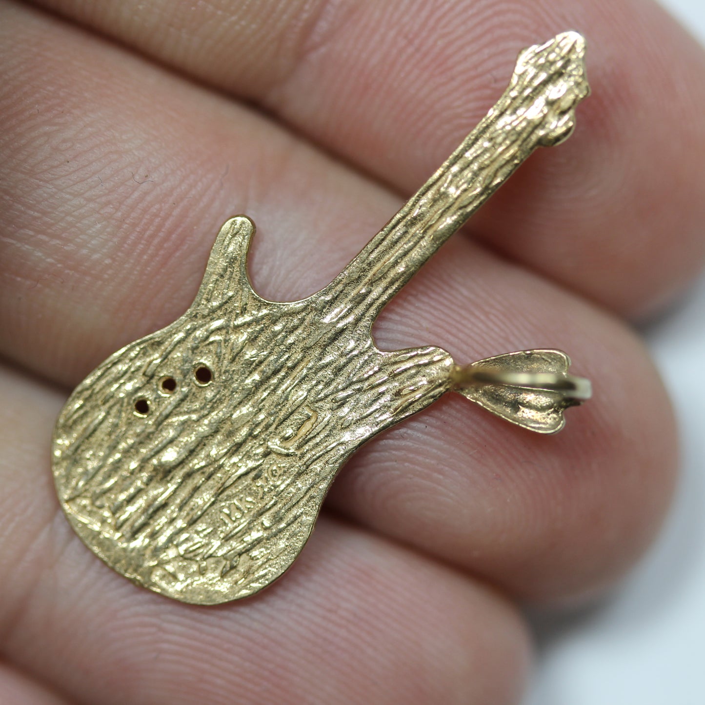 14k Yellow Gold Michael Anthony Guitar Charm Pendant