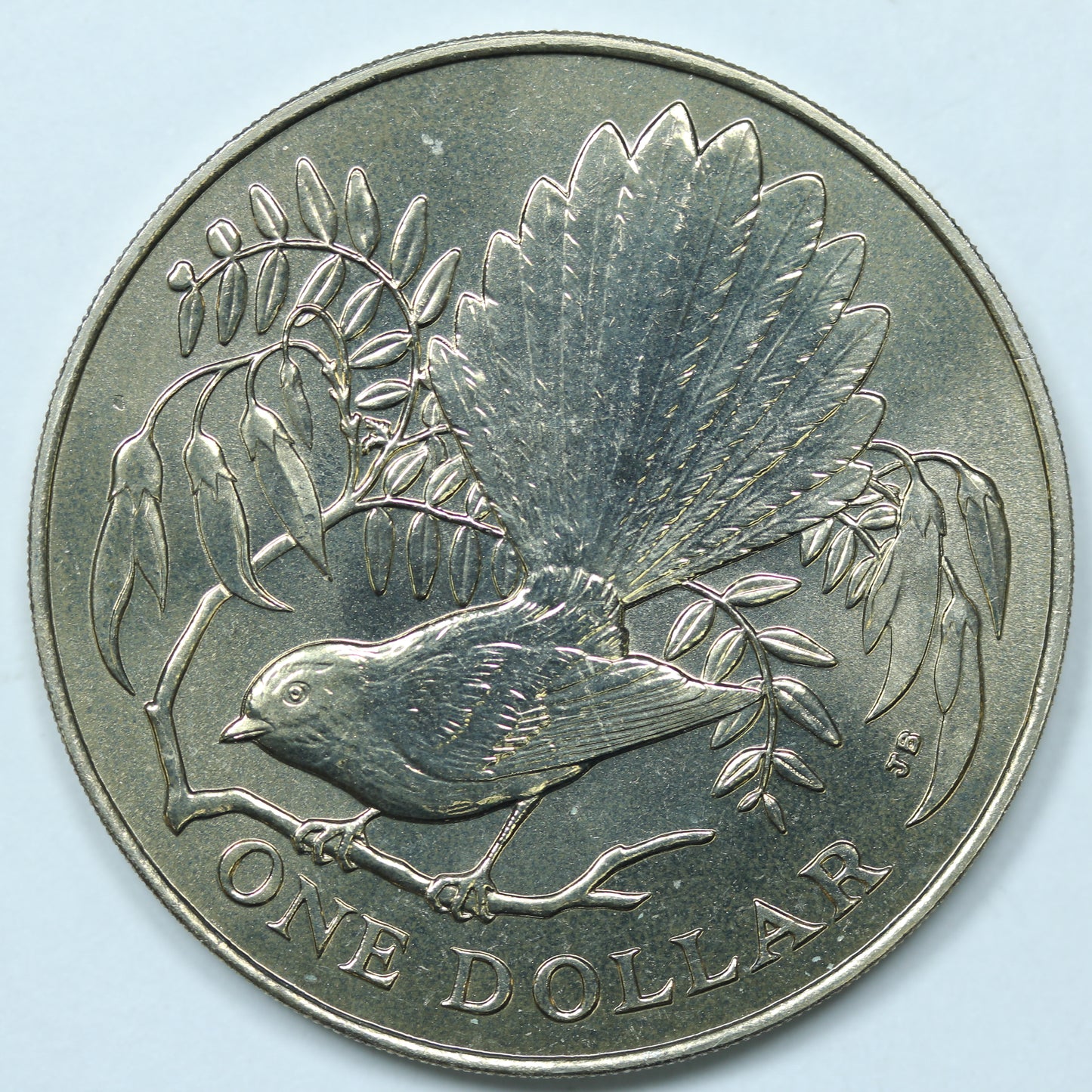 1980 New Zealand NZ $1 Coin Fantail Bird BU