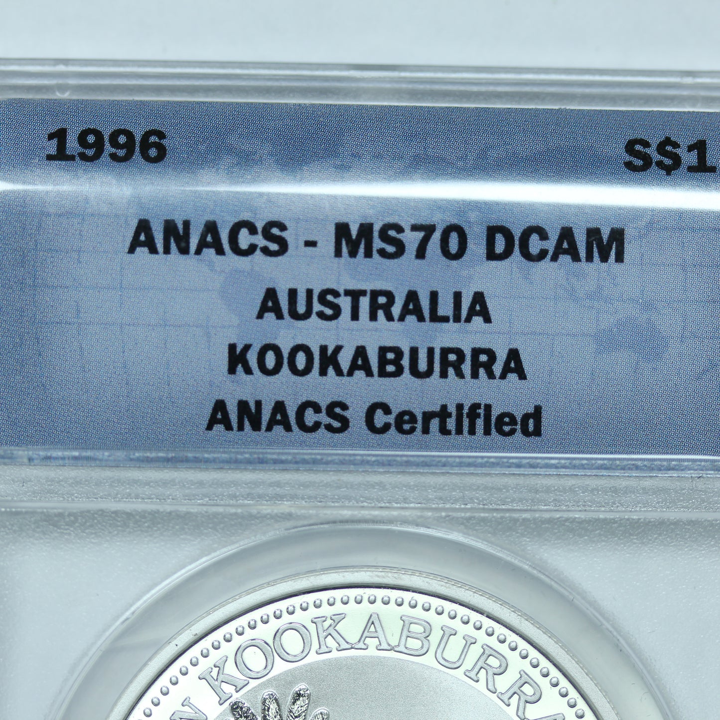 1996 $1 Australia Kookaburra 1 oz Silver - ANACS MS70 DCAM Deep Cameo