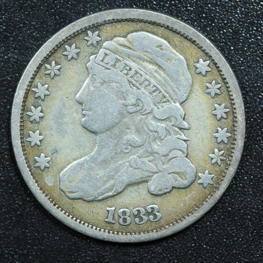 1833 Capped Bust Dime with Doubling on Reverse