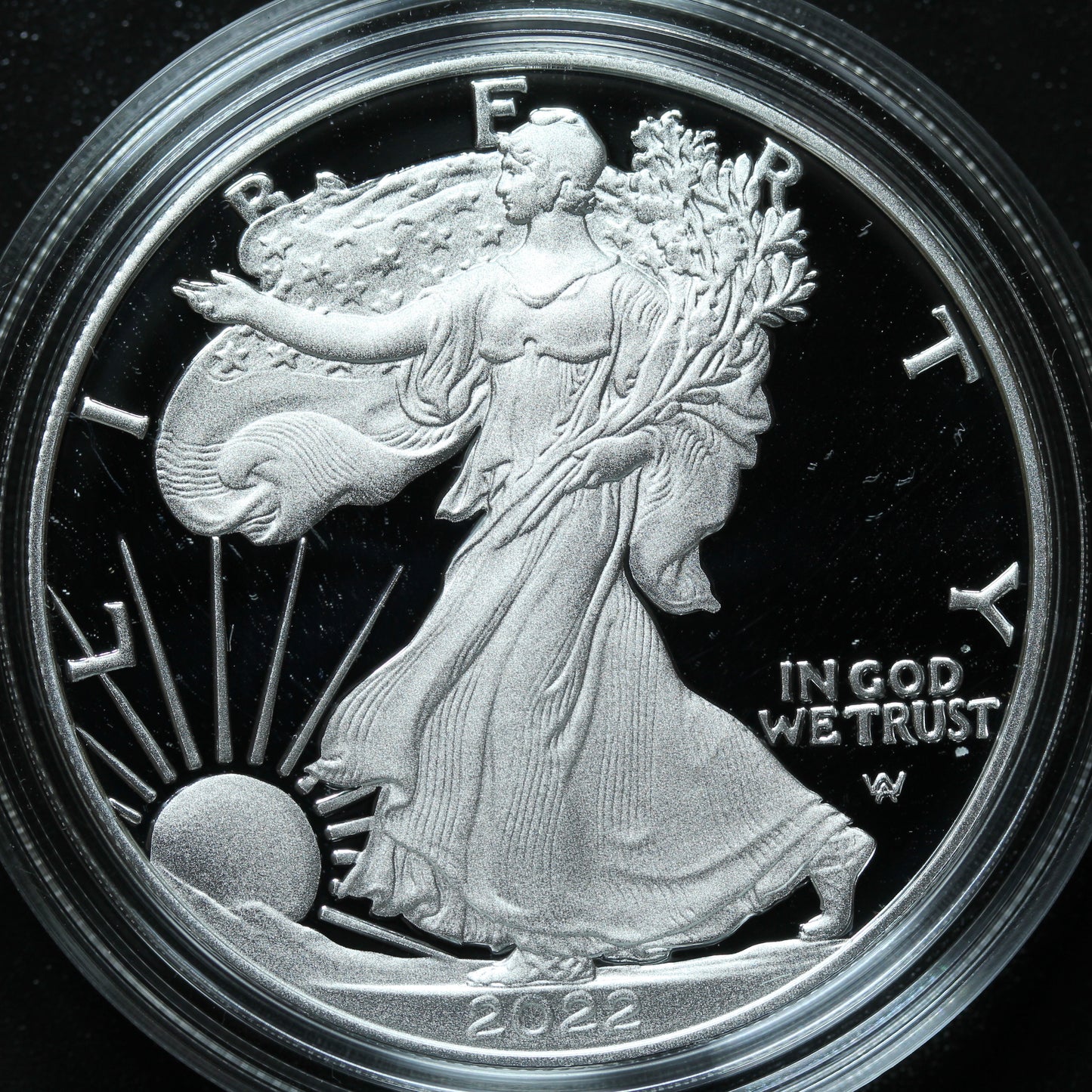 2022 W American Silver Eagle Proof Bullion Coin with Box and COA