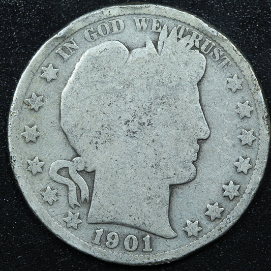 1901 P Barber Silver Half Dollar - Philadelphia