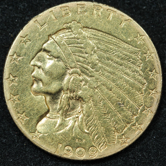 1909 (Philadelphia) Indian Head $2.5 Gold Quarter Eagle