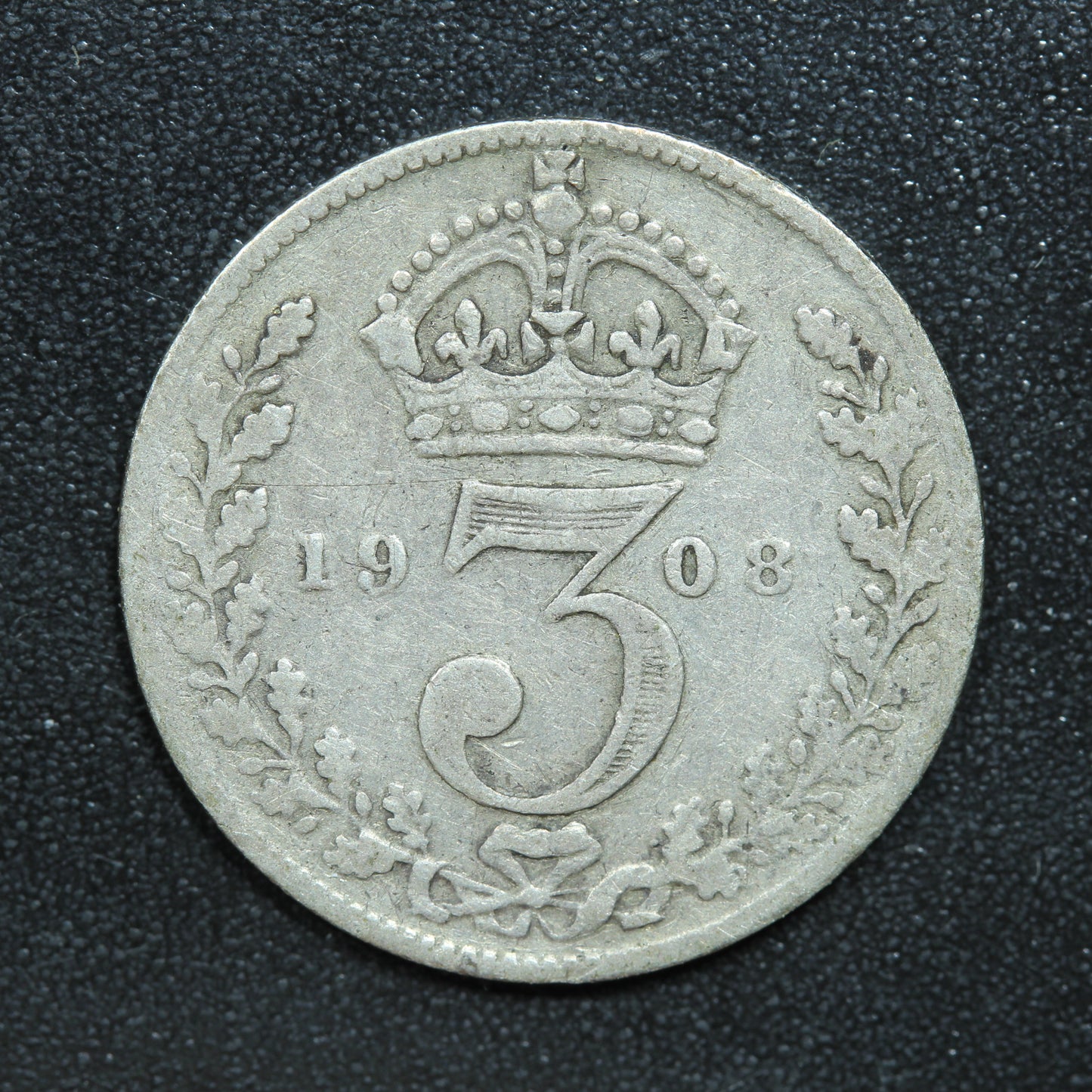1908 Great Britain 3 Pence Threepence Silver Coin - KM# 797.2
