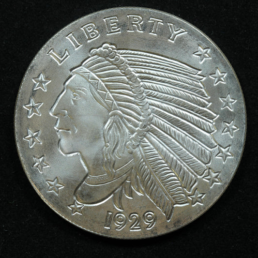 1 oz .999 Fine Silver - Golden State Mint (GSM) Incuse Indian Head - Minor Scratches