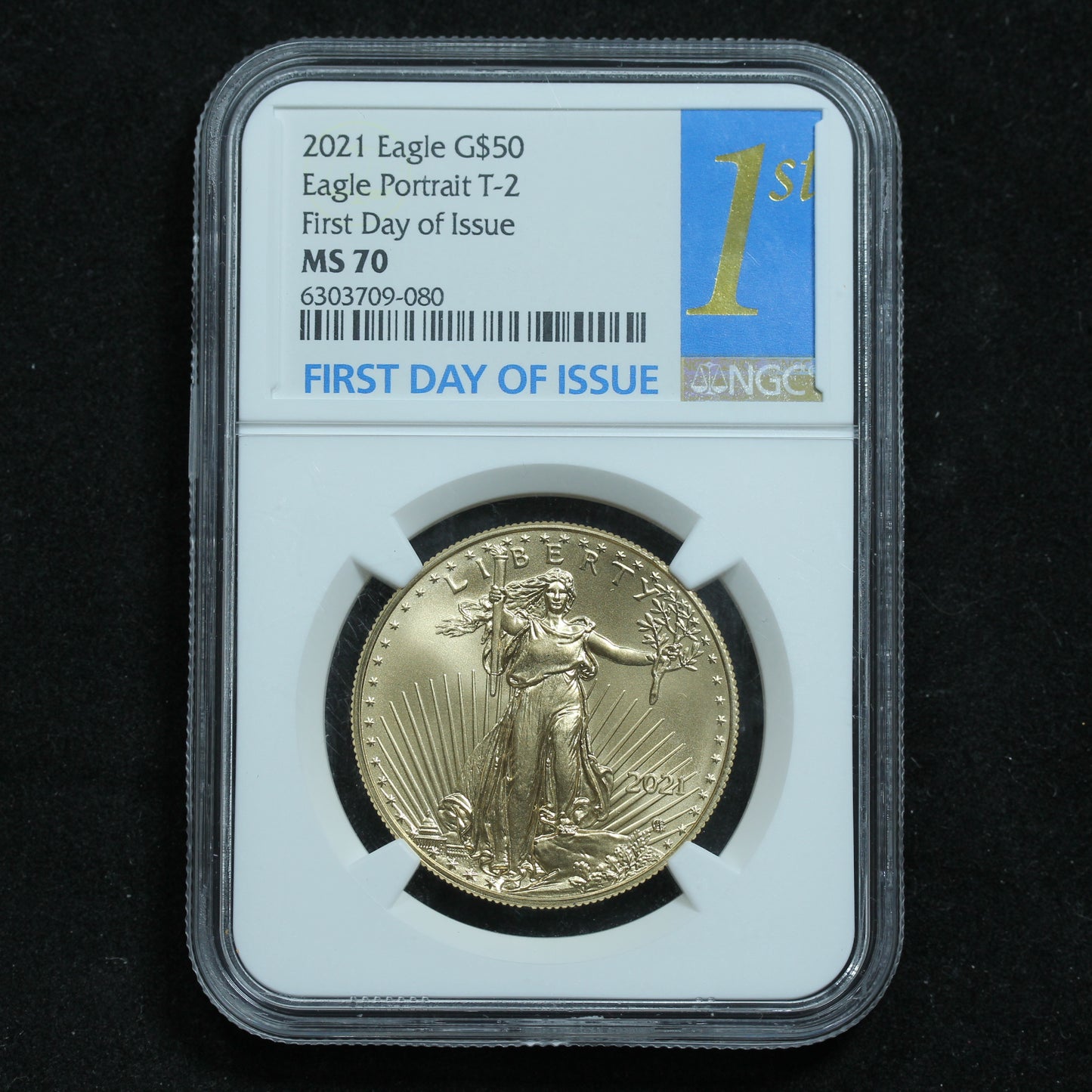 2021 1 oz Gold Eagle $50 Type 2 - NGC MS 70 First Day of Issue