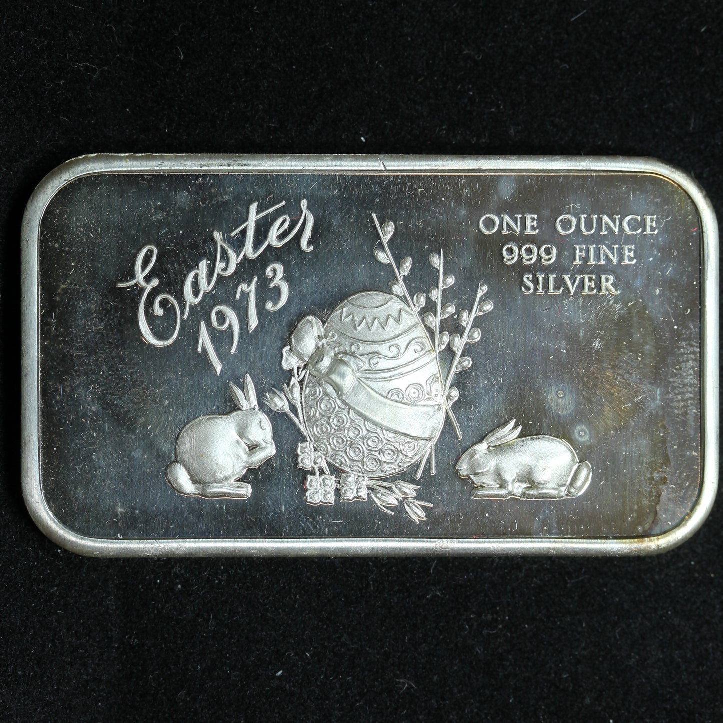 1 oz .999 Fine Silver - Easter 1973 Madison Mint - Easter Egg Bunny