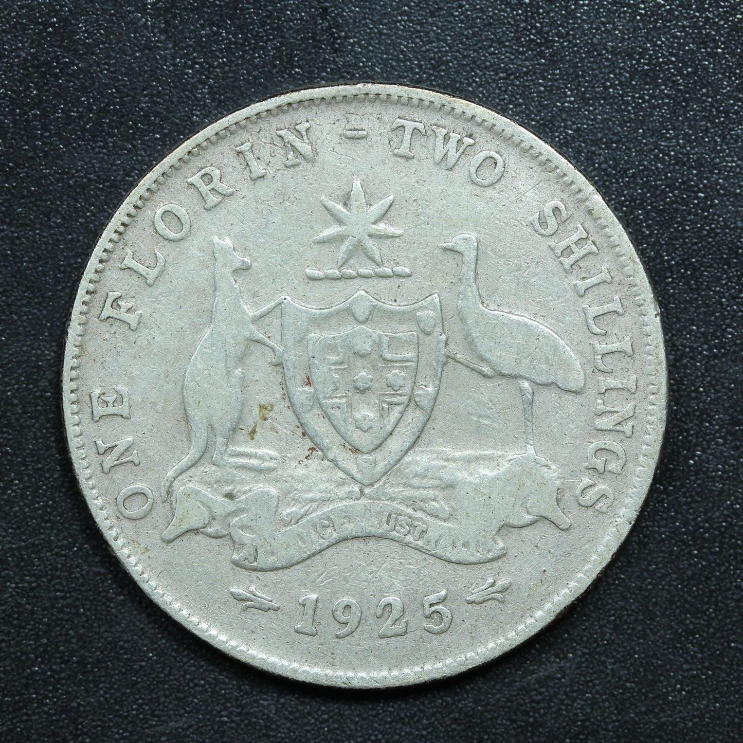 1925 Australia 2 Shillings 1 Florin Silver Coin KM# 27