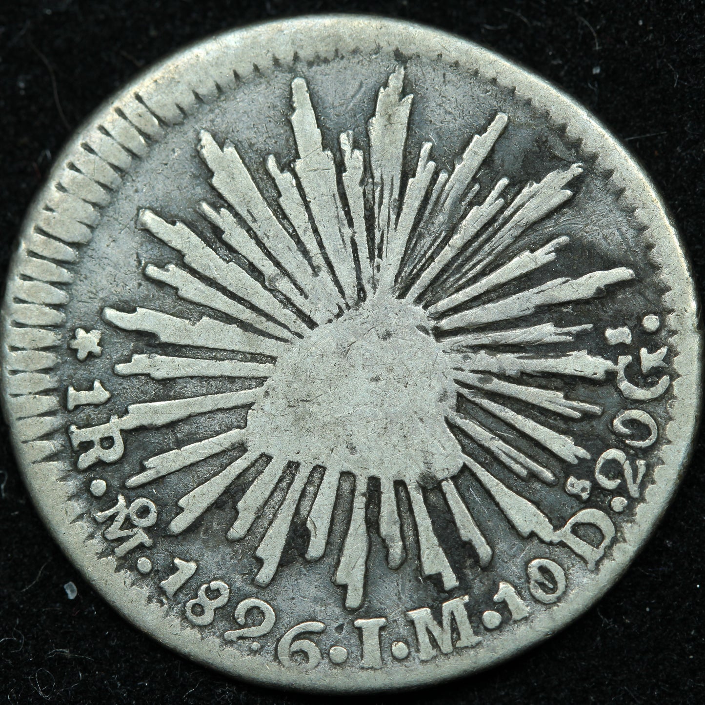 1826 1 Reale Mexico First Republic Silver Coin - KM# 372.6