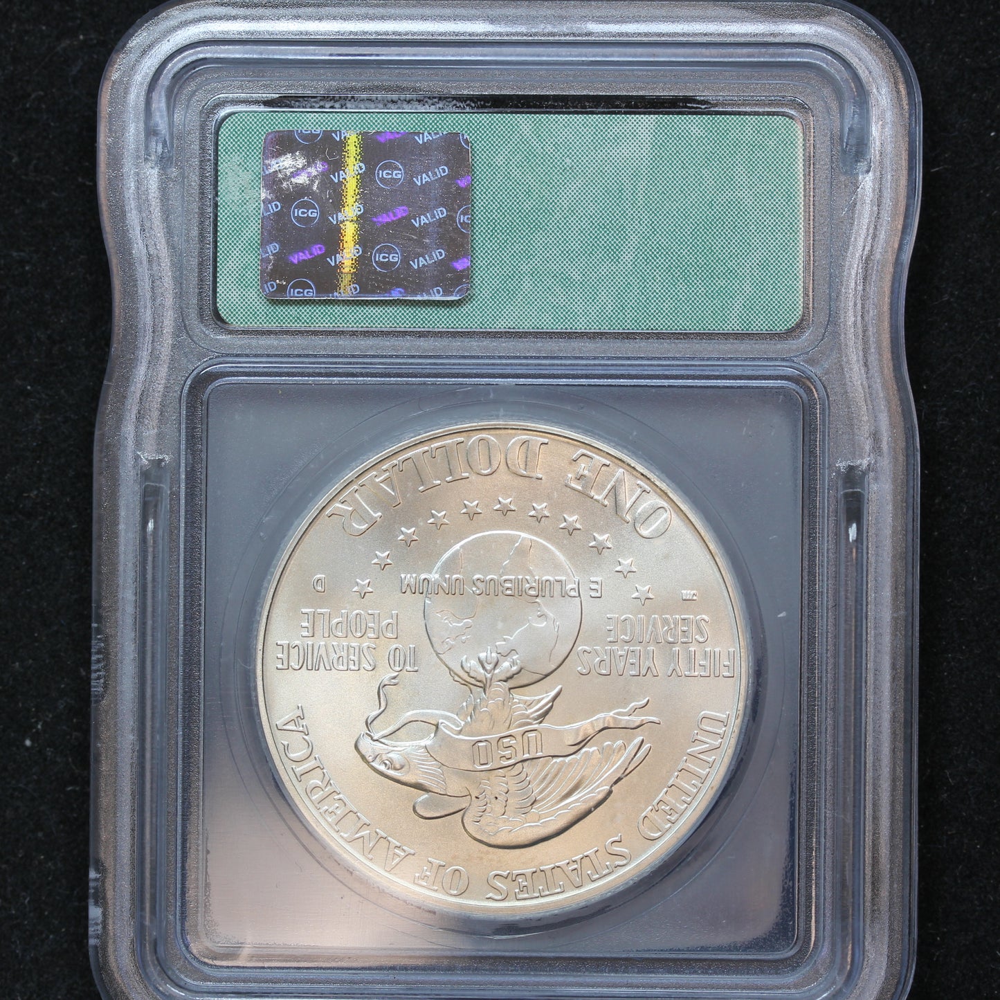 1991 D USO Commemorative Silver $1 - ICG MS 70