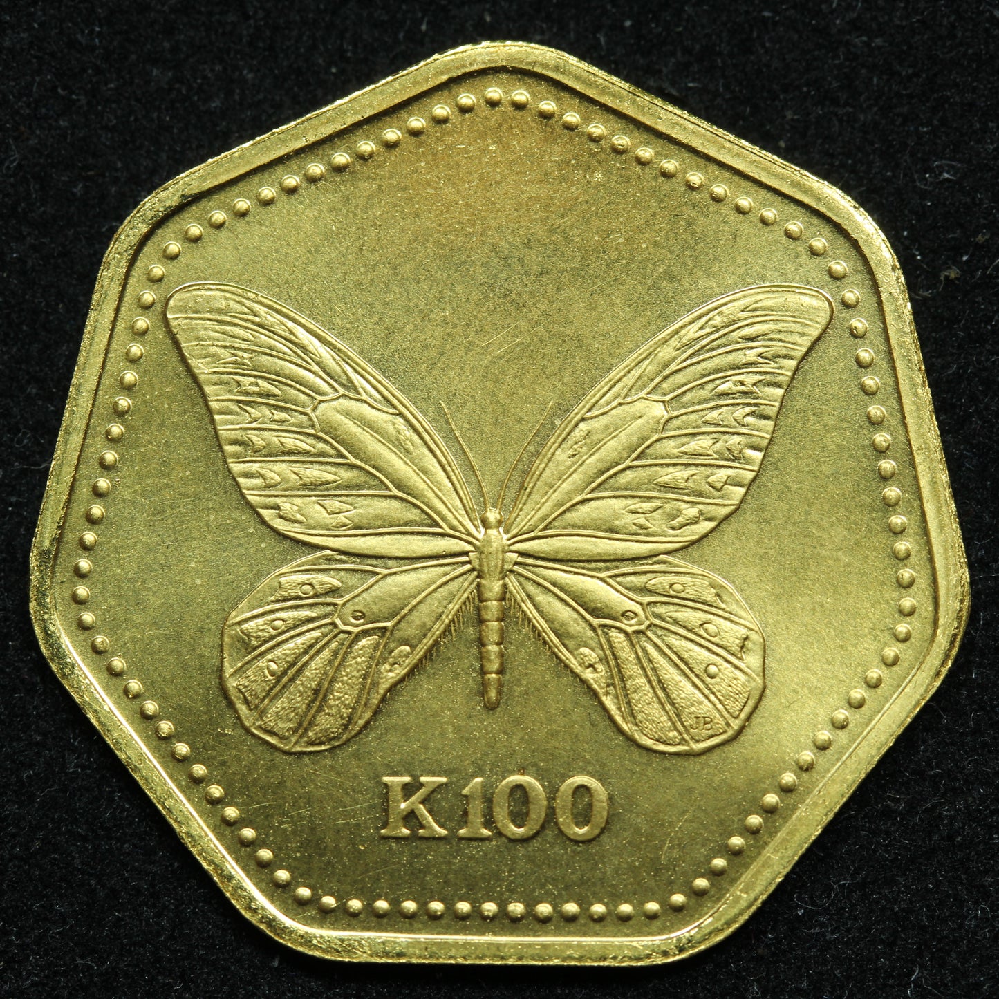 1990 Papua New Guinea Gold 100 Kina Butterfly (Rare)