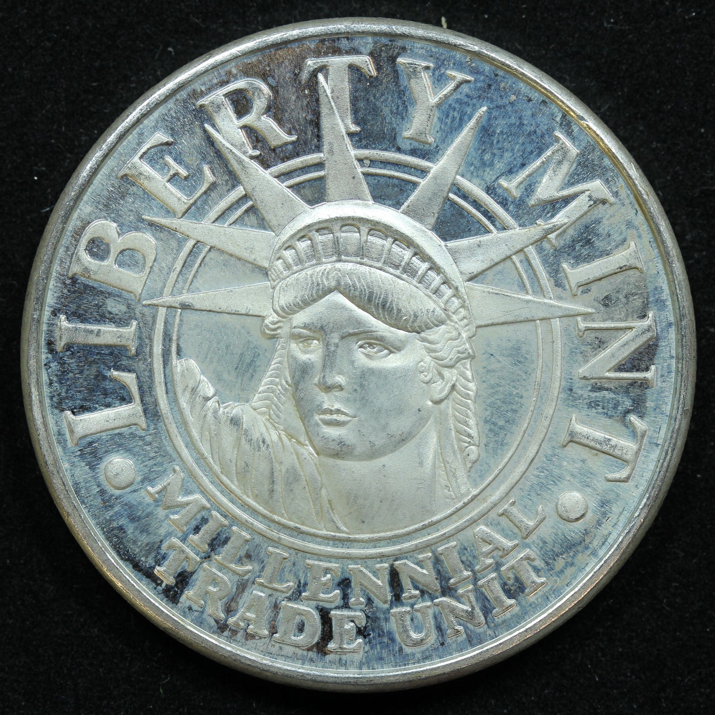 1 oz .999 Fine Silver - Liberty Mint Millennial Trade Unit - Spotting/Scratches