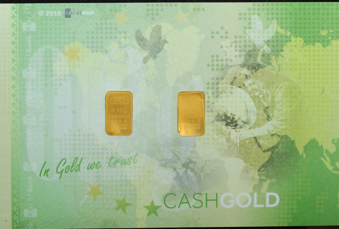 Karatpay Karat Pay Gold 0.20 Gram of 999.9 Fine Cash Gold Note Certificate .2g Nadir