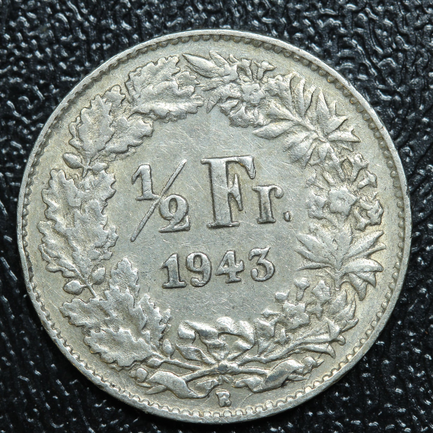 1943 B Switzerland 1/2 FRANC Silver KM#23