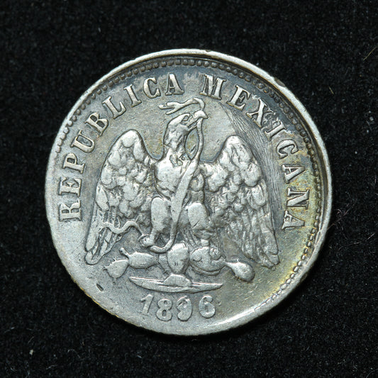 1896 10 Centavos GoR Mexico Second Republic Silver Coin - KM# 403.5