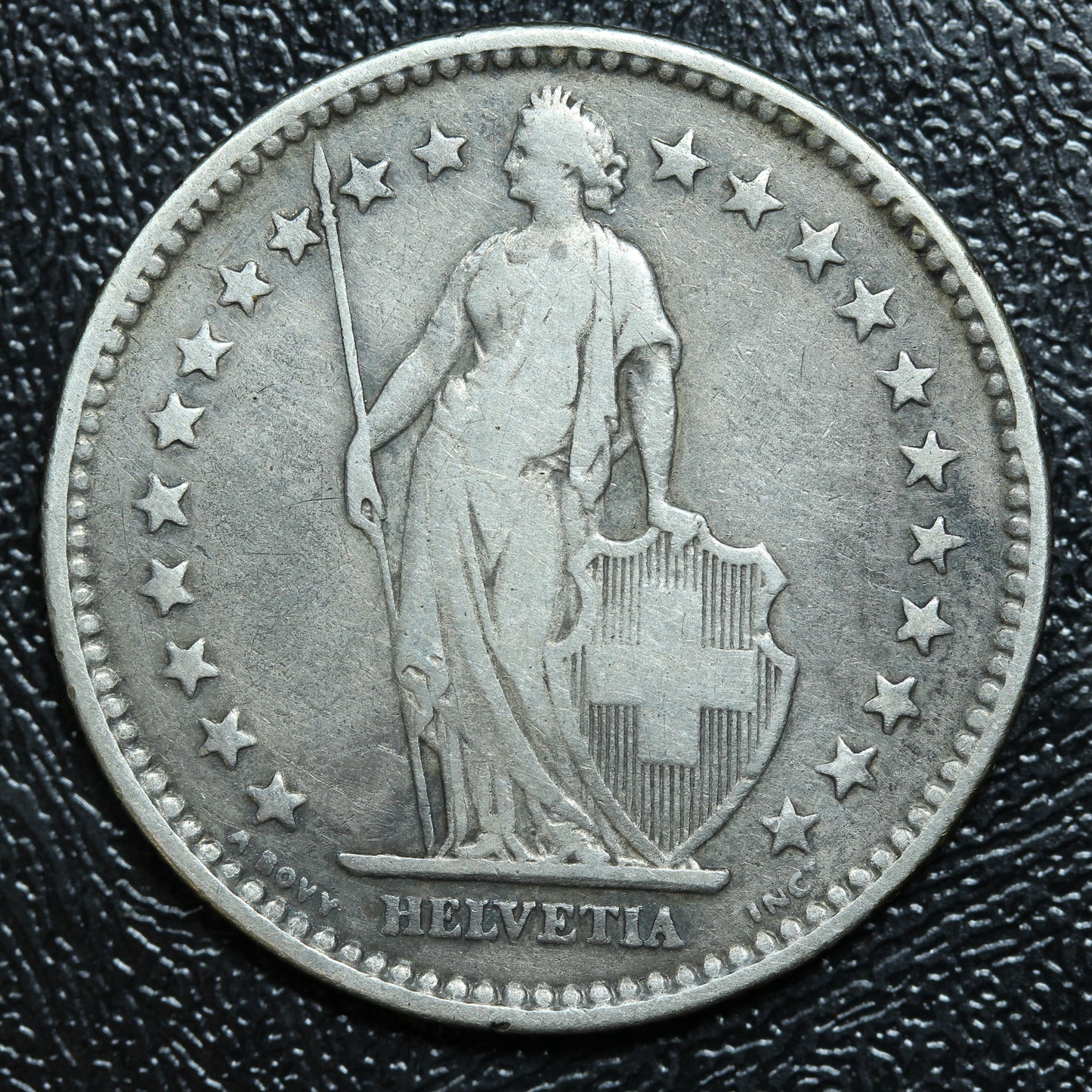 1912  B Switzerland 2 FRANC Silver KM#21